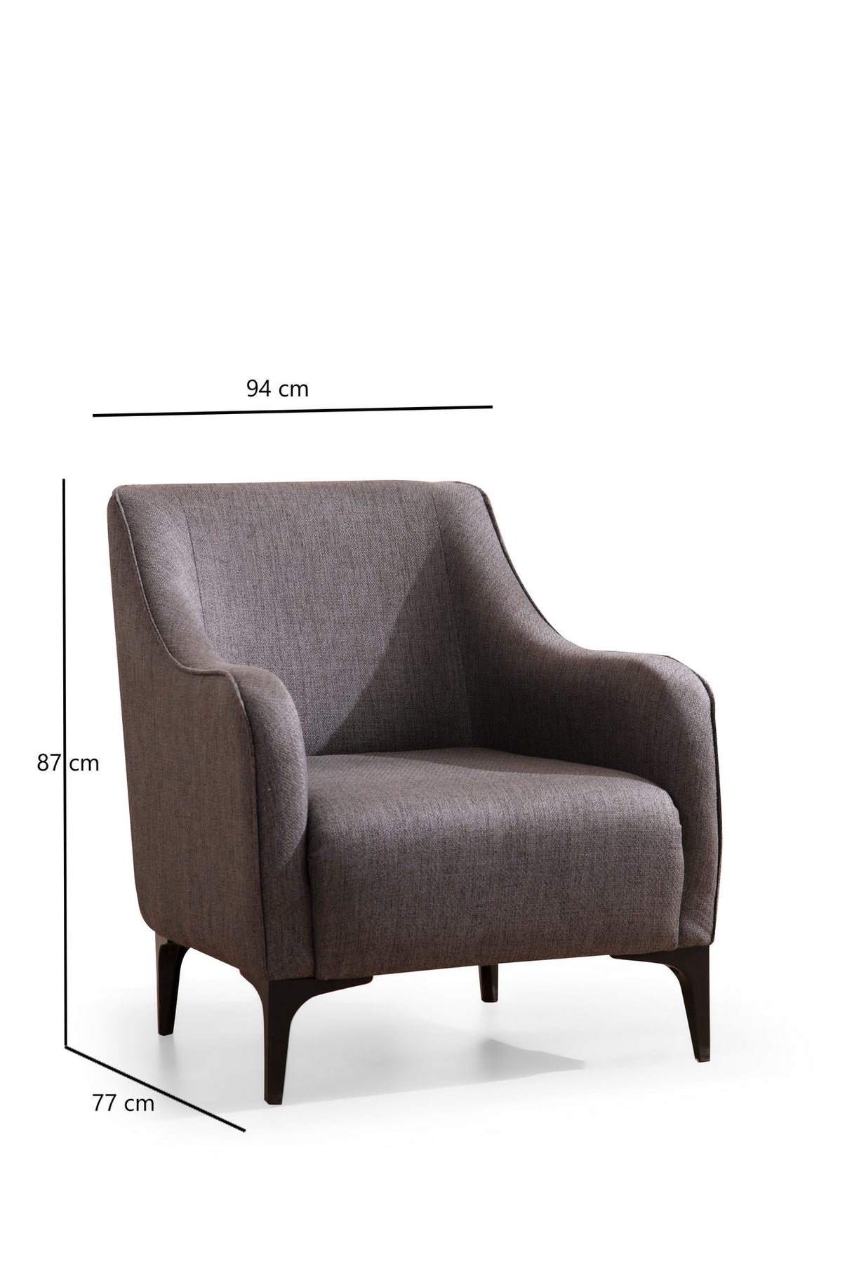 Modern landelijke fauteuil donkergrijs stof Belissimo