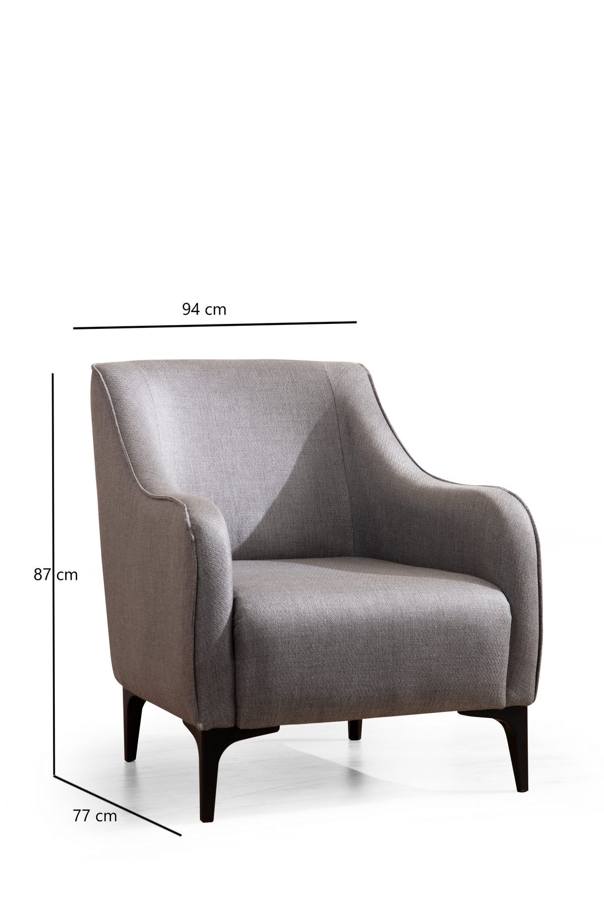 Modern landelijke fauteuil grijs stof Belissimo