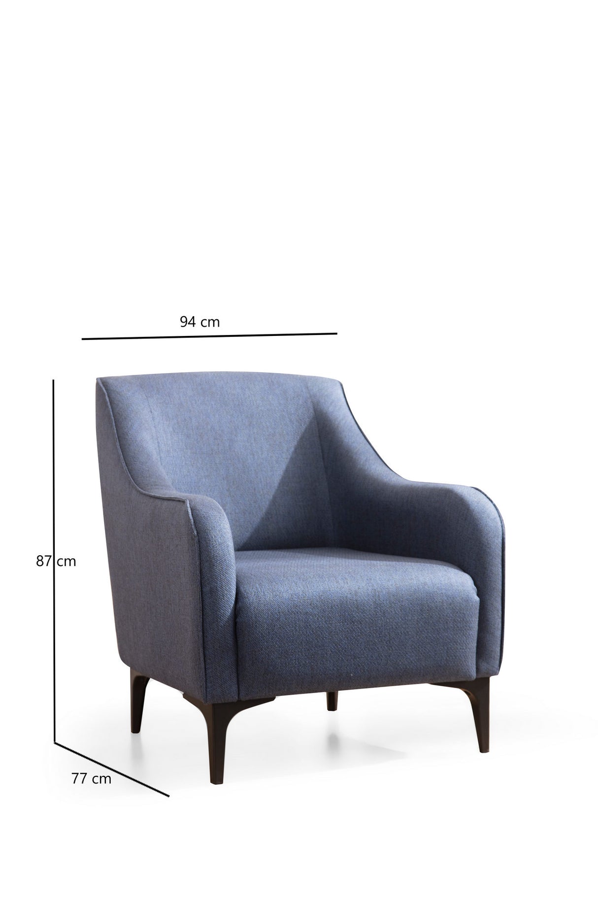 Modern landelijke fauteuil blauw stof Belissimo