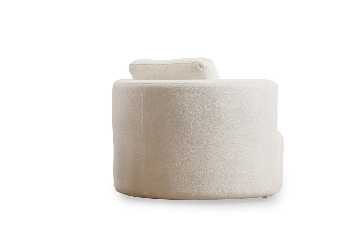 Ronde fauteuil crème bouclé Fern