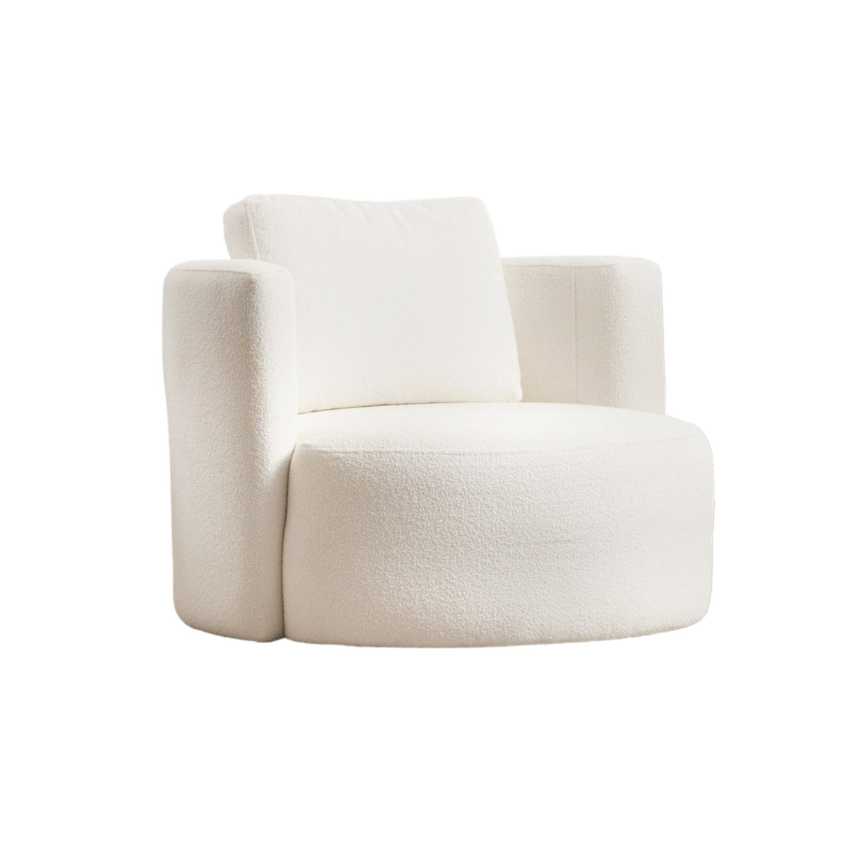 Ronde fauteuil crème bouclé Fern