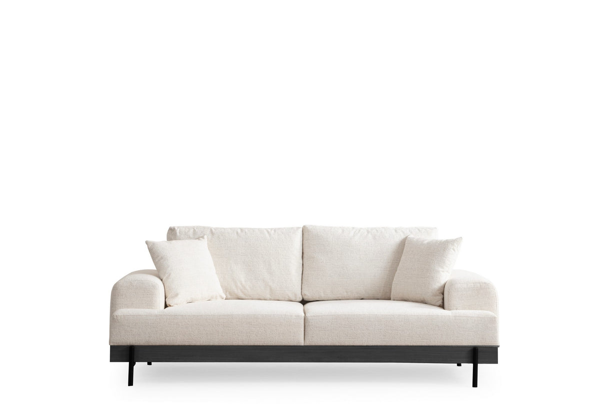 Banken - 3 - zits Bank Eti Wit - Zwart Houten Frame - Dimehouse