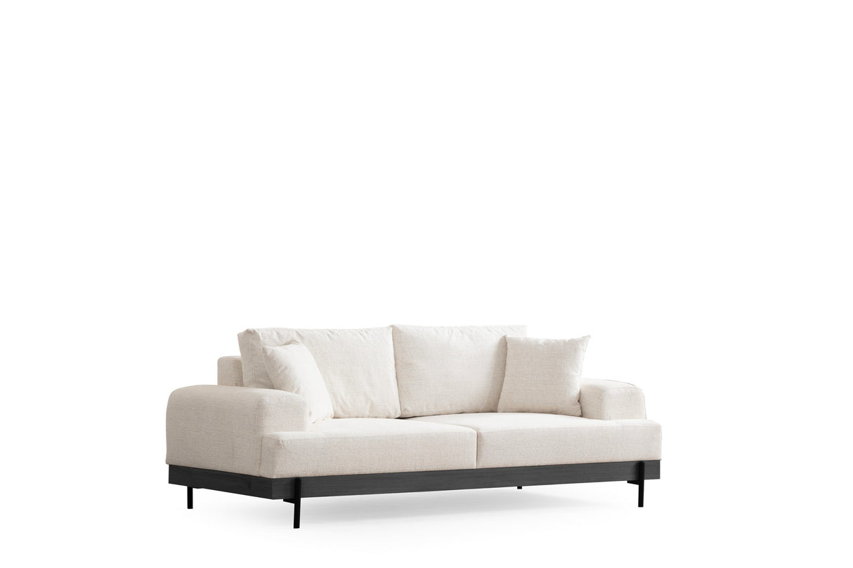Banken - 3 - zits Bank Eti Wit - Zwart Houten Frame - Dimehouse