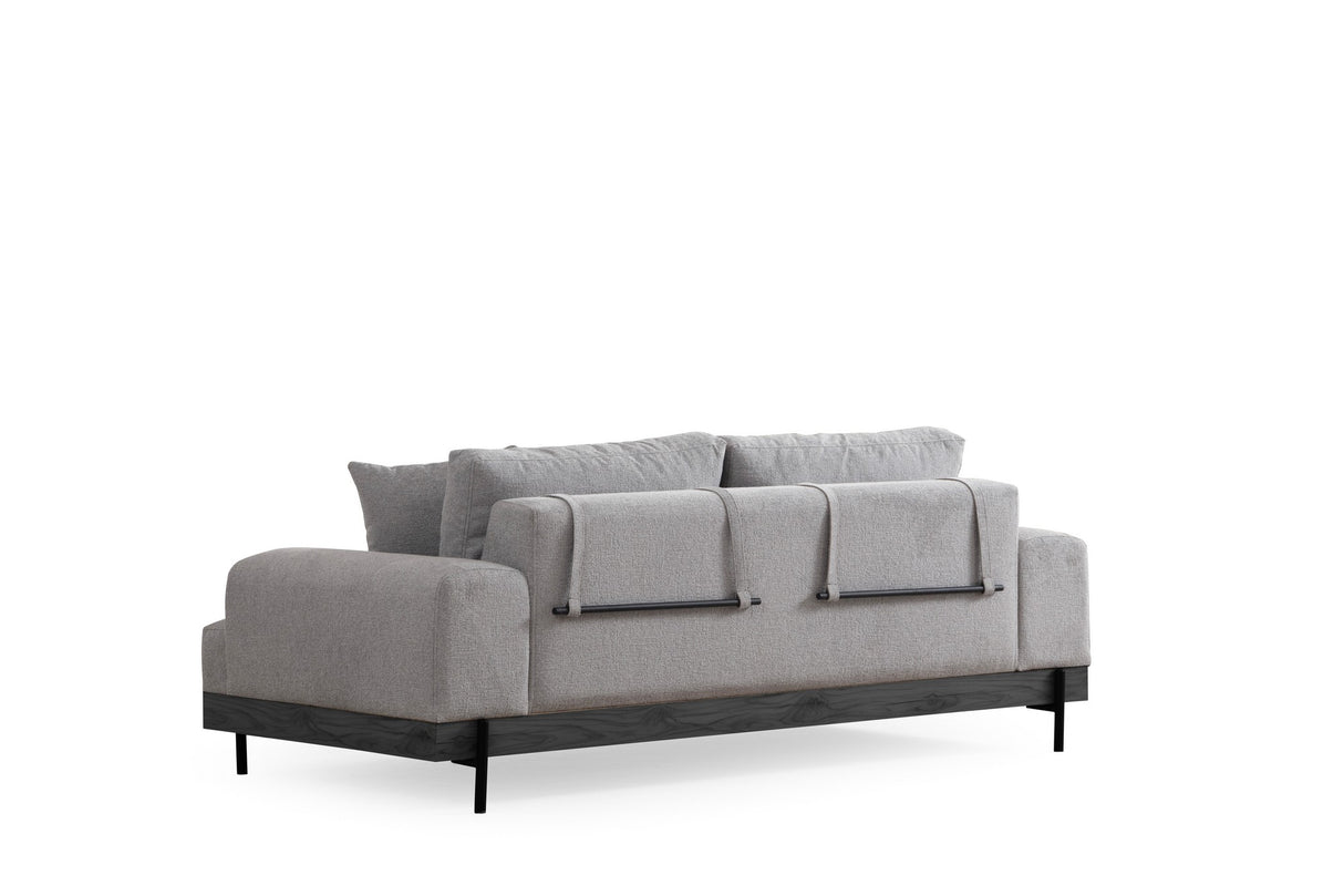 Banken - 3 - zits Bank Eti Grijs - Zwart Houten Frame - Dimehouse