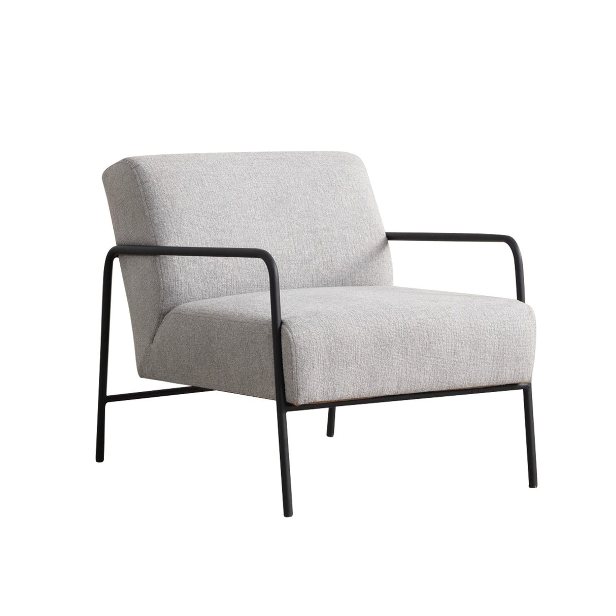 Moderne Fauteuil Eti Grijs Stof - Zwart Frame