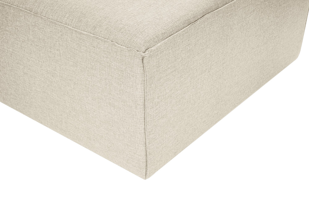 Modulaire hoekbank met losse hocker ecru beige linnen stof Fora - links