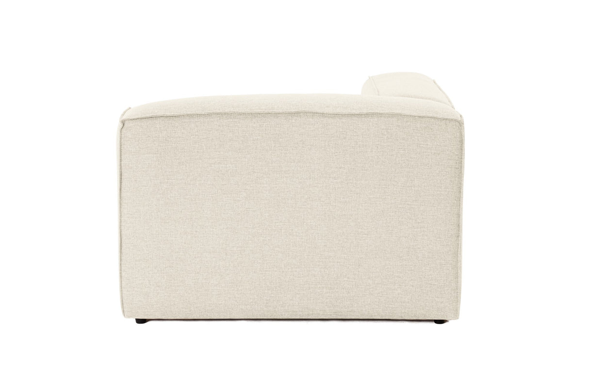 Hoek element links modulaire bank Fora ecru