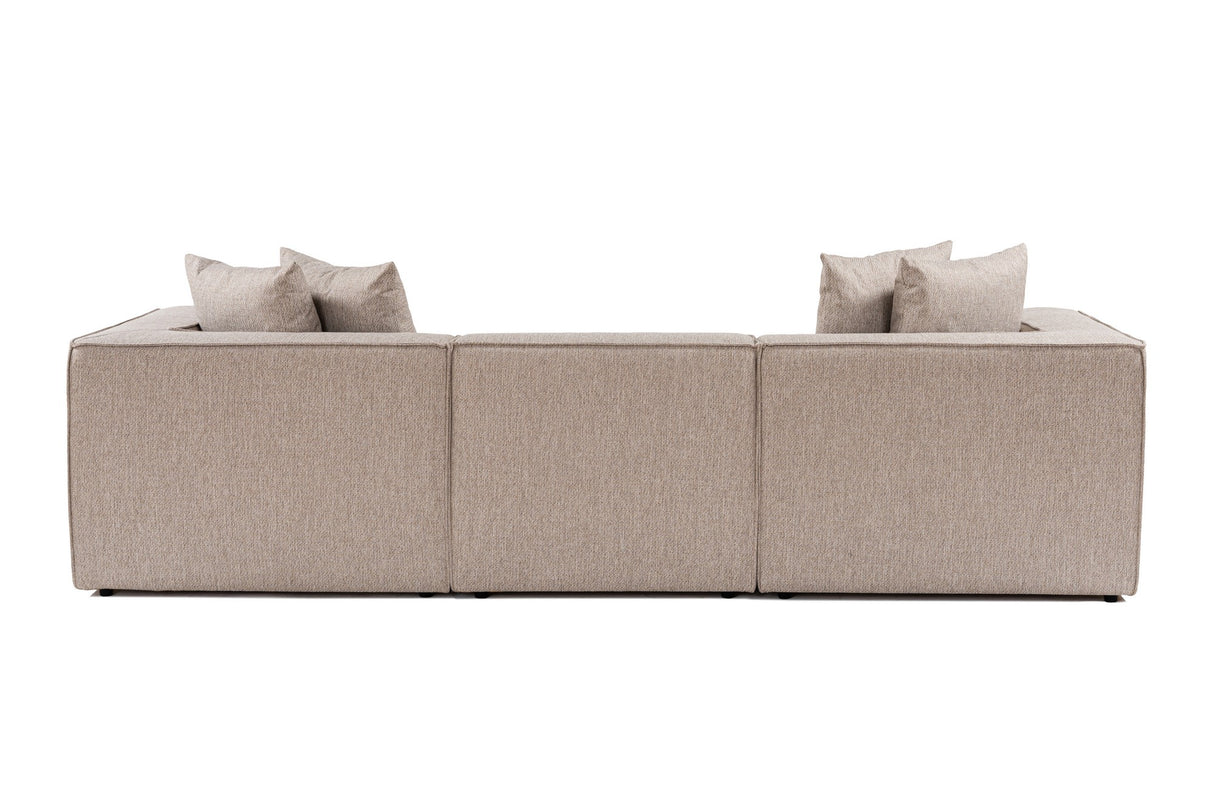 Modulaire XXL 3-zits bank Sora 325 cm breed in Beige linnen