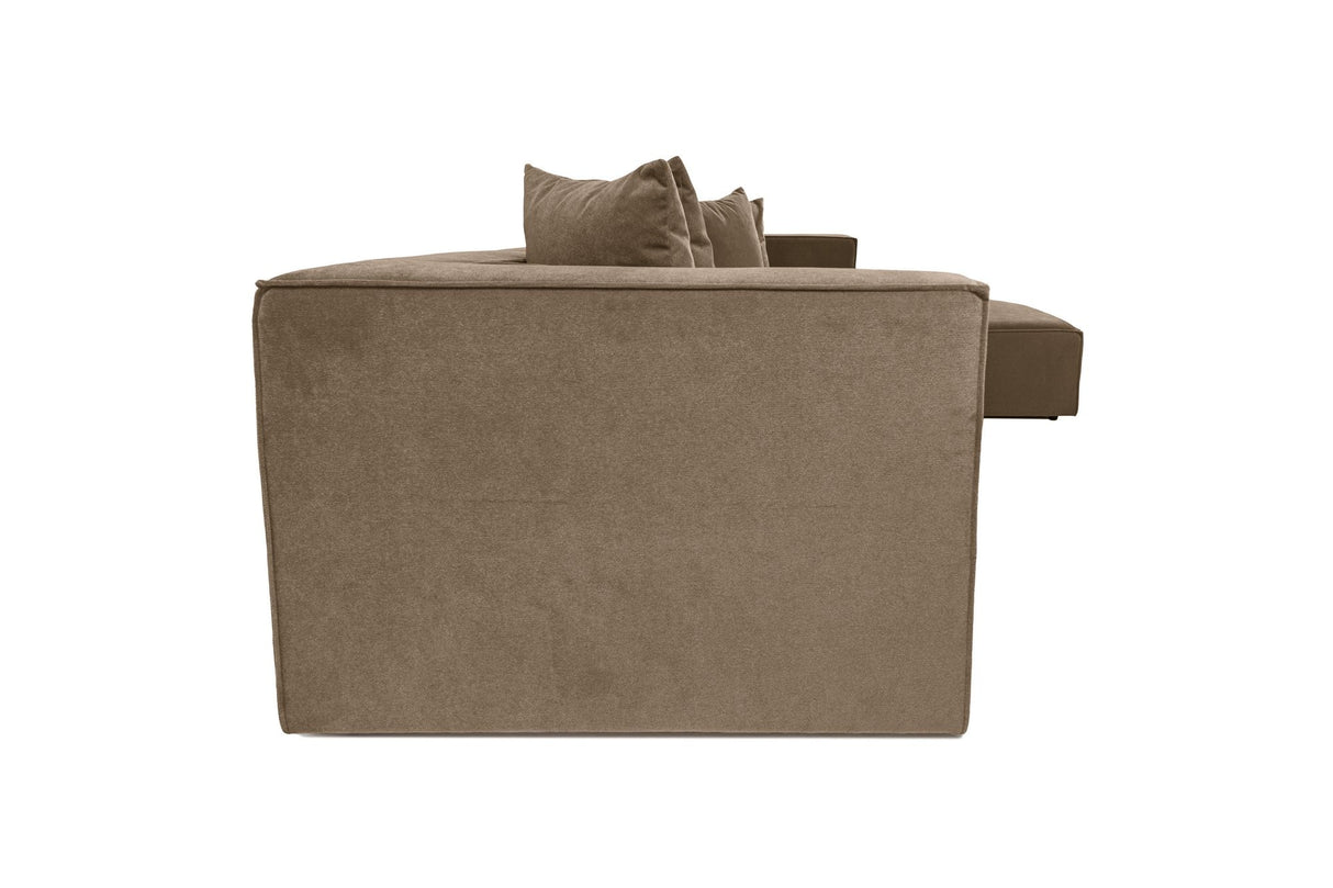 Modulaire XXL hoekbank bruin linnen 430 cm breed Sora - rechts