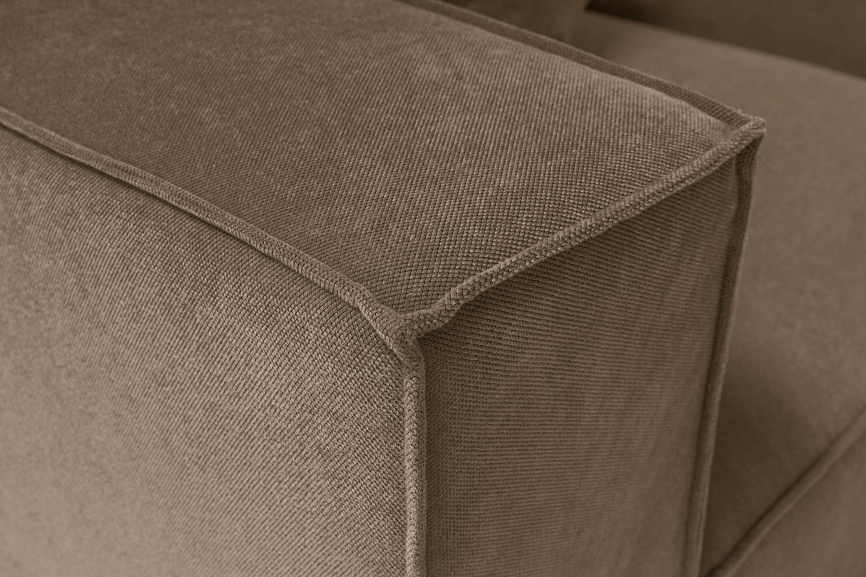 Modulaire XXL hoekbank bruin linnen 430 cm breed Sora - rechts
