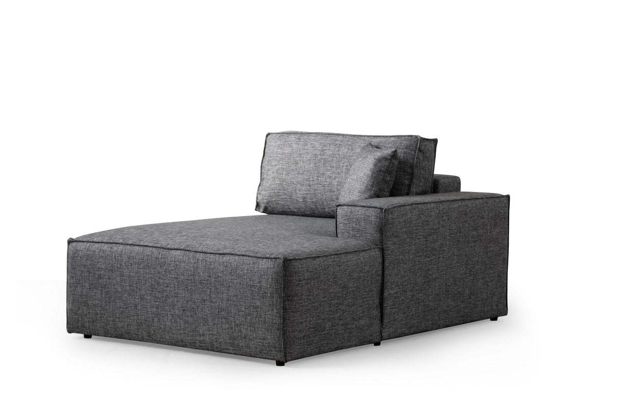 Banken - Slaapbank Antraciet stof - met opbergruimte - Rechts - 260 x 170 cm - Pirlo - Dimehouse