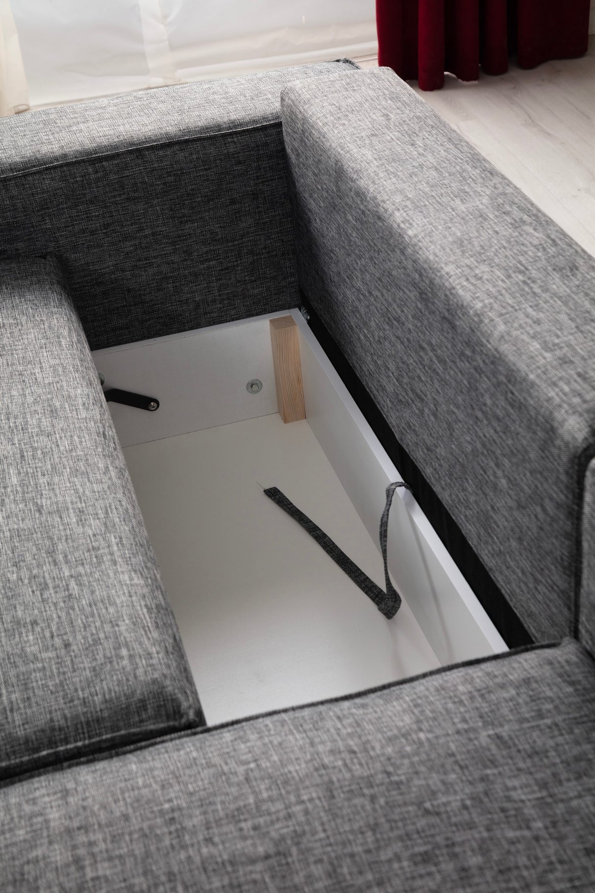 Banken - Slaapbank Antraciet stof - met opbergruimte - Rechts - 260 x 170 cm - Pirlo - Dimehouse
