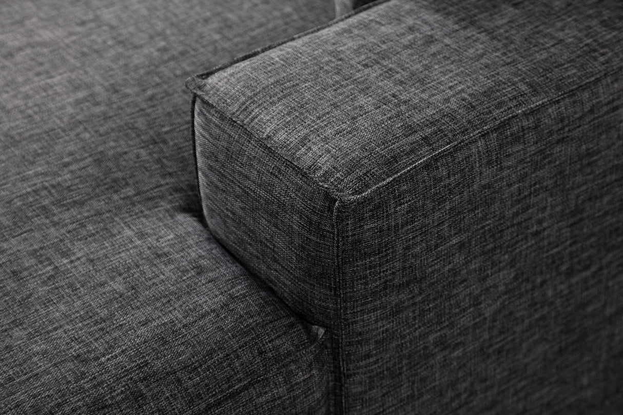 Hoekbank met slaapfunctie Rechts Pirlo Donker Grijs
