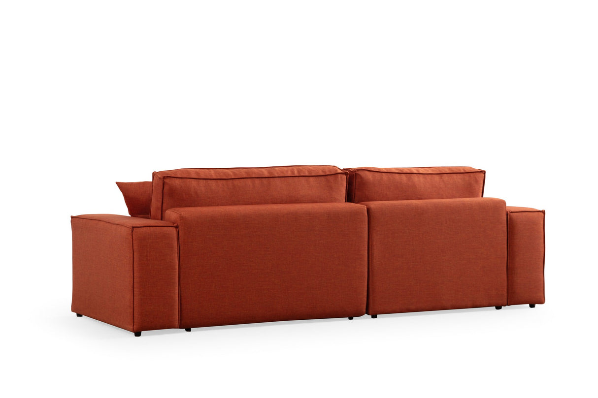 Slaapbank Terracotta stof - met opbergruimte - Links - 260 x 170 cm - Pirlo