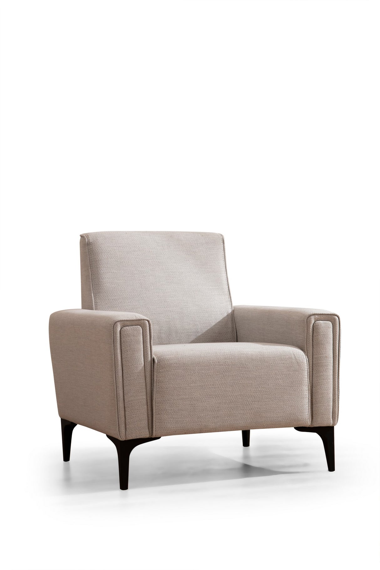 Moderne fauteuil ecru gemêleerde stof Horizon