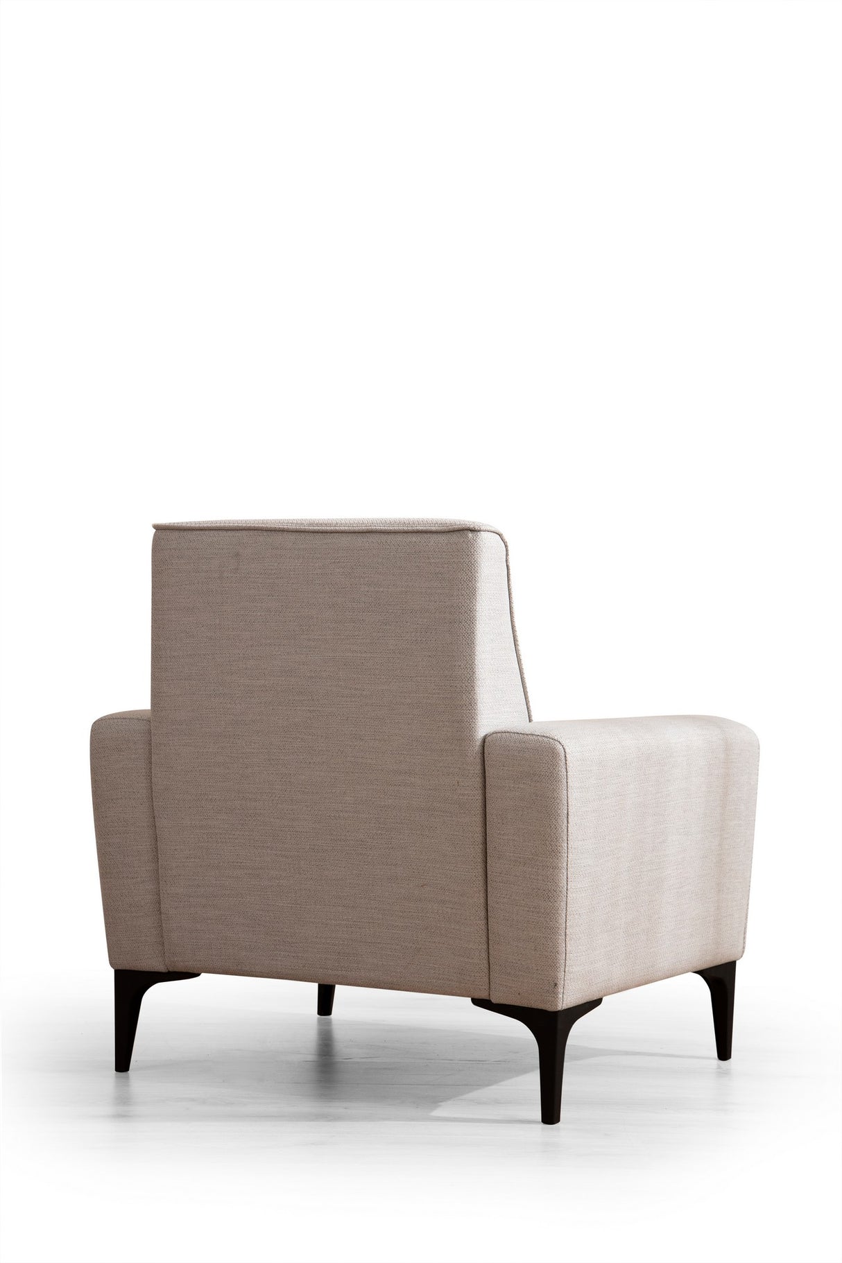 Moderne fauteuil ecru gemêleerde stof Horizon