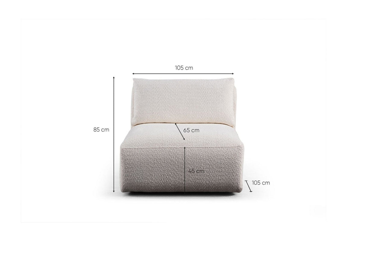 Sofia 3-zitsbank wit 290 cm 100% polyester
