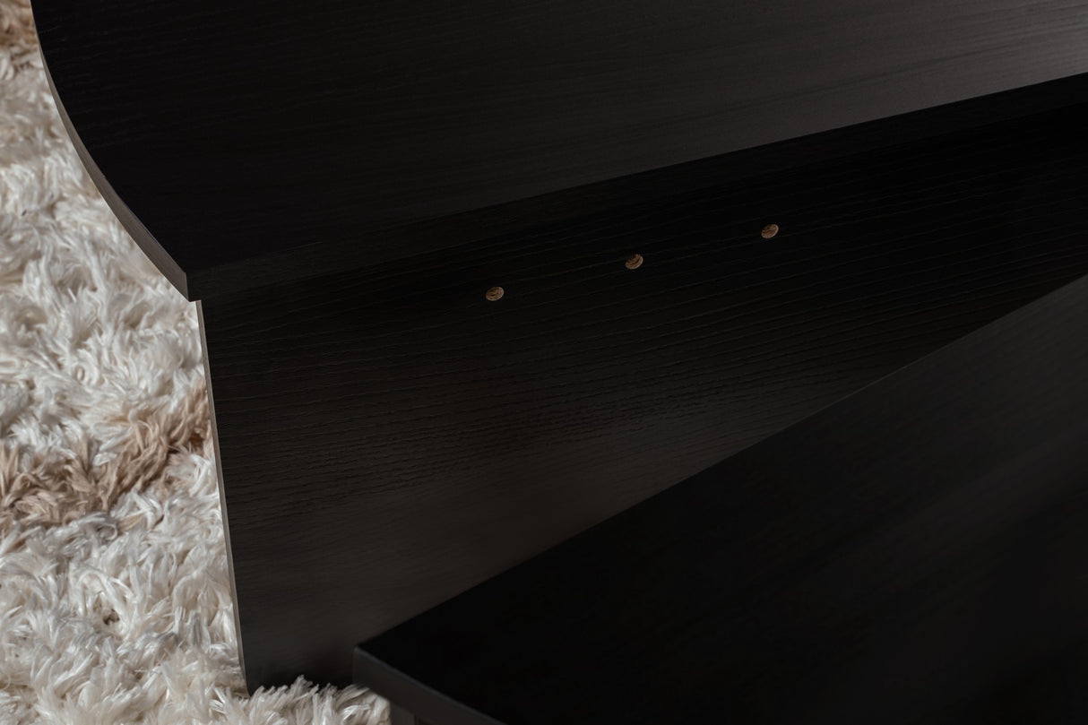 Ronde Salontafel Zwart Getrapt Melamine 85 cm Orin