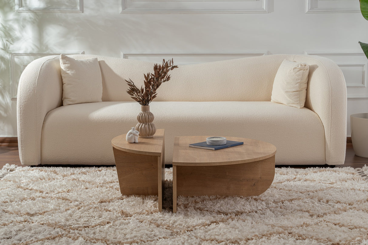 Ronde Salontafel Naturel 85 cm Melamine Orin