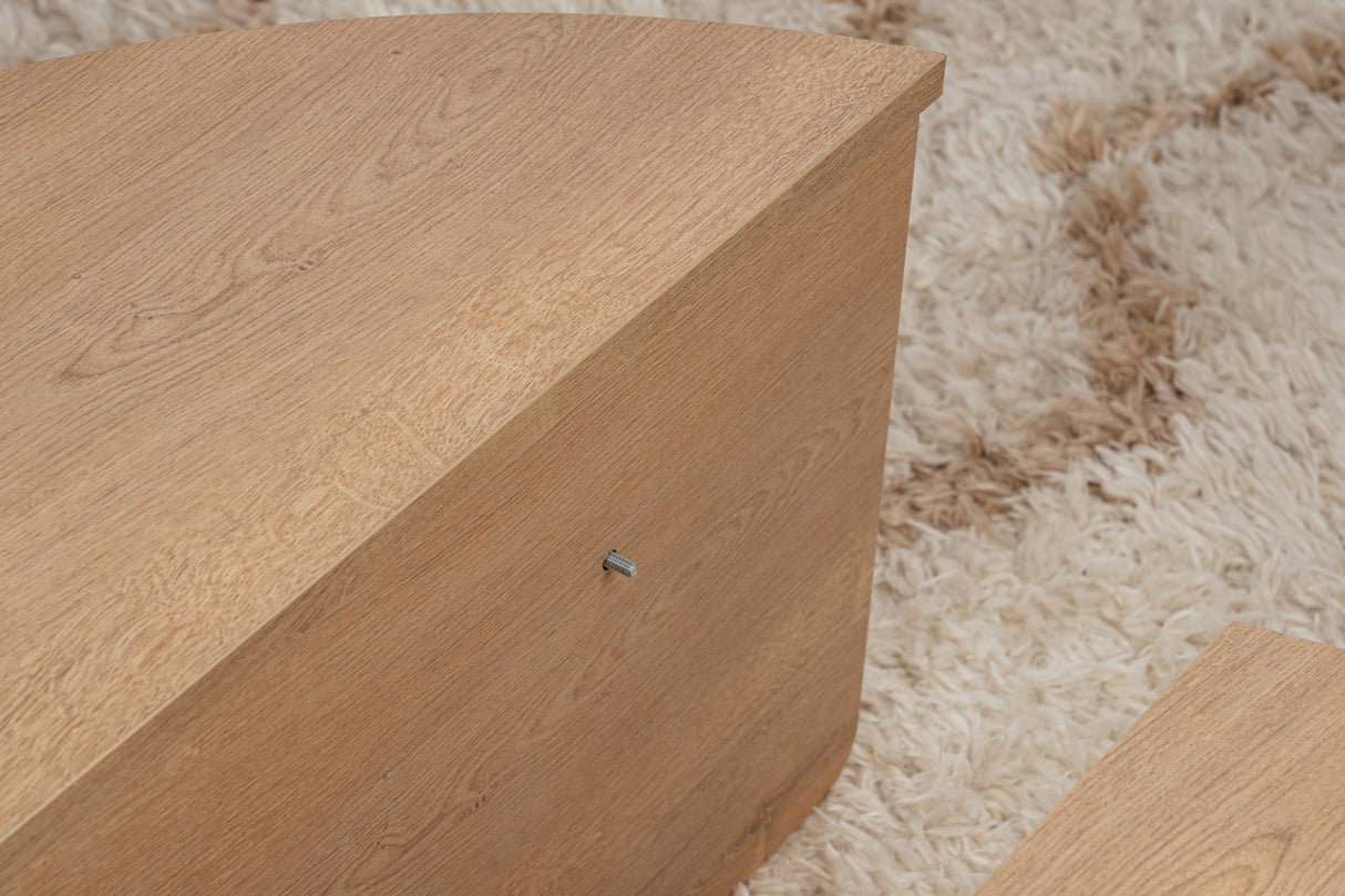 Ronde Salontafel Naturel 85 cm Melamine Orin