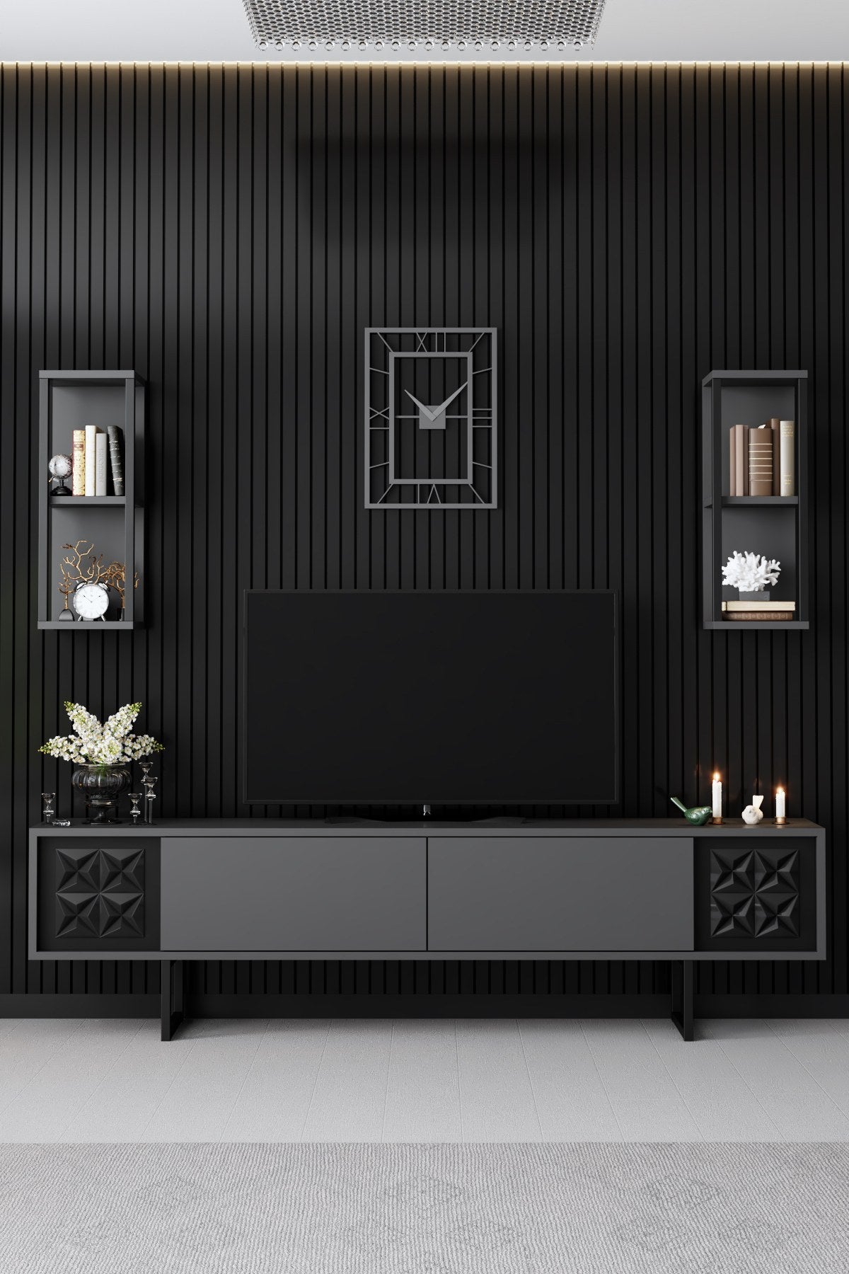 Meubelset Antraciet-Zwart - Black Line - Salontafel + TV Meubel