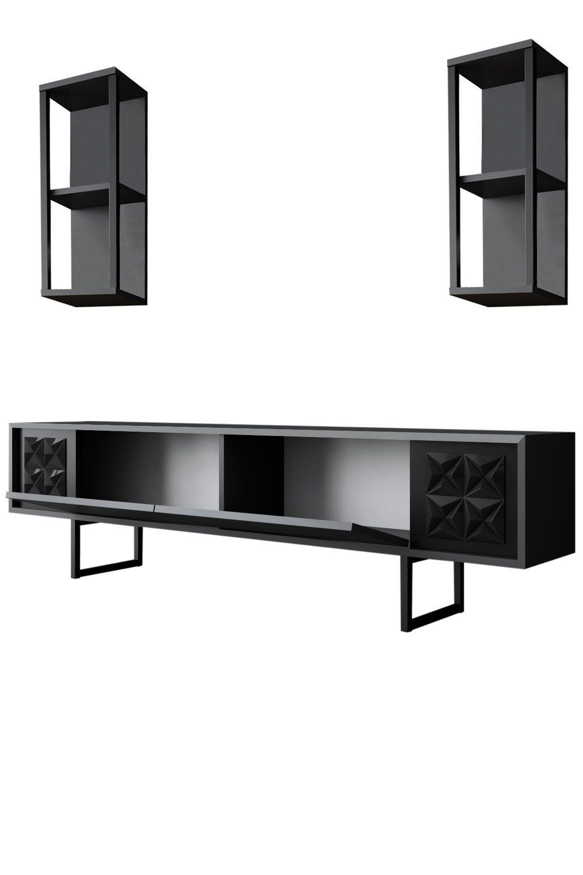 Meubelset Antraciet-Zwart - Black Line - Salontafel + TV Meubel