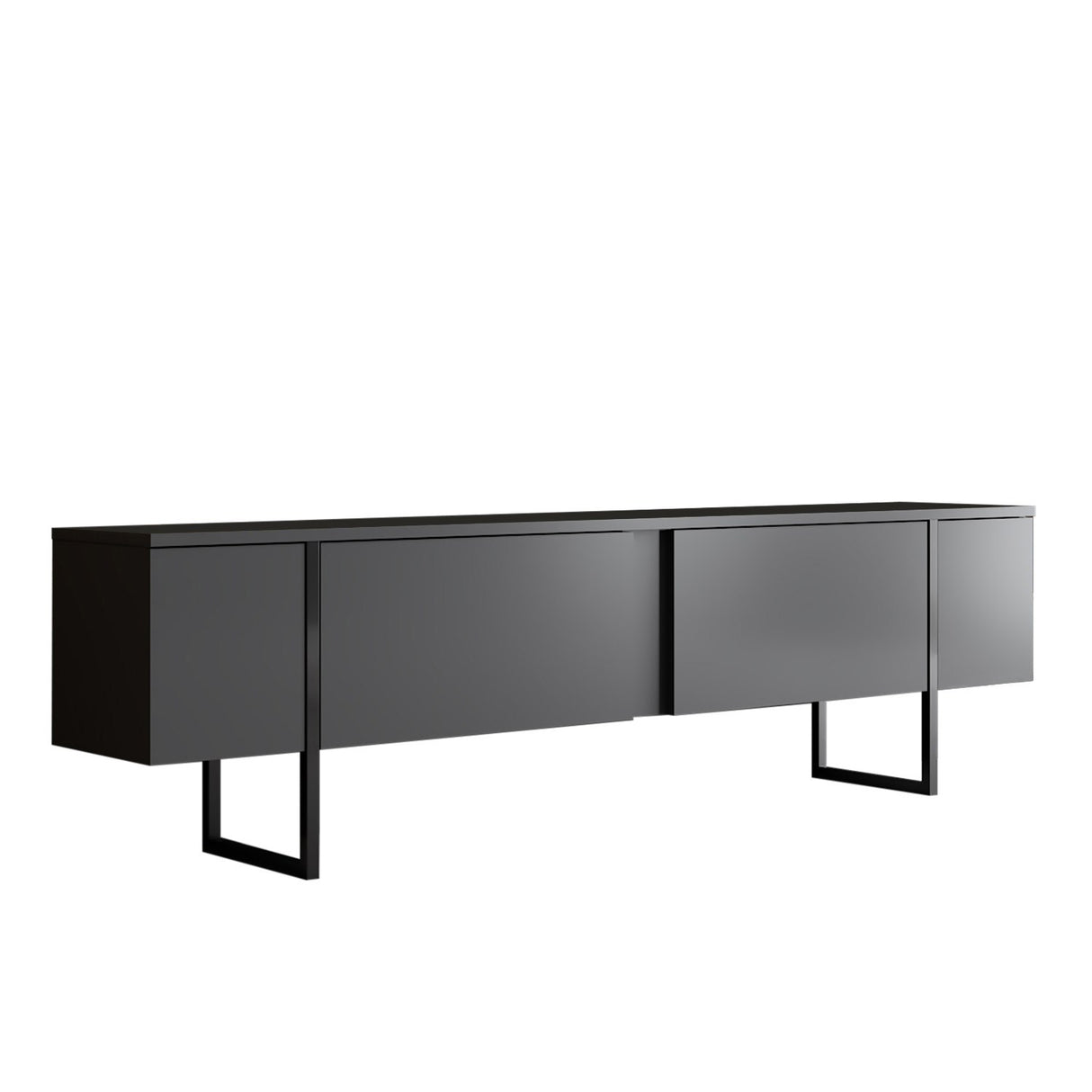 Meubelset Antraciet Luxe - Salontafel + TV Meubel - Zwart Frame