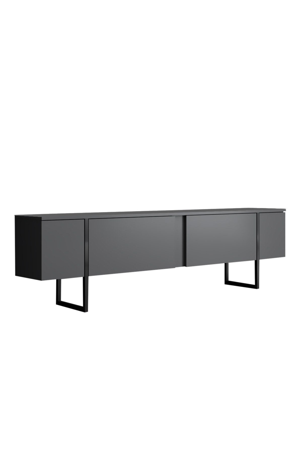 Meubelset Antraciet Luxe - Salontafel + TV Meubel + Dressoir - Zwart Frame
