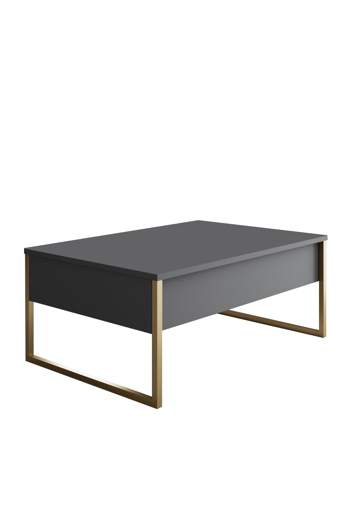 Meubelset Antraciet Luxe - Salontafel + TV Meubel + Dressoir - Gouden Frame