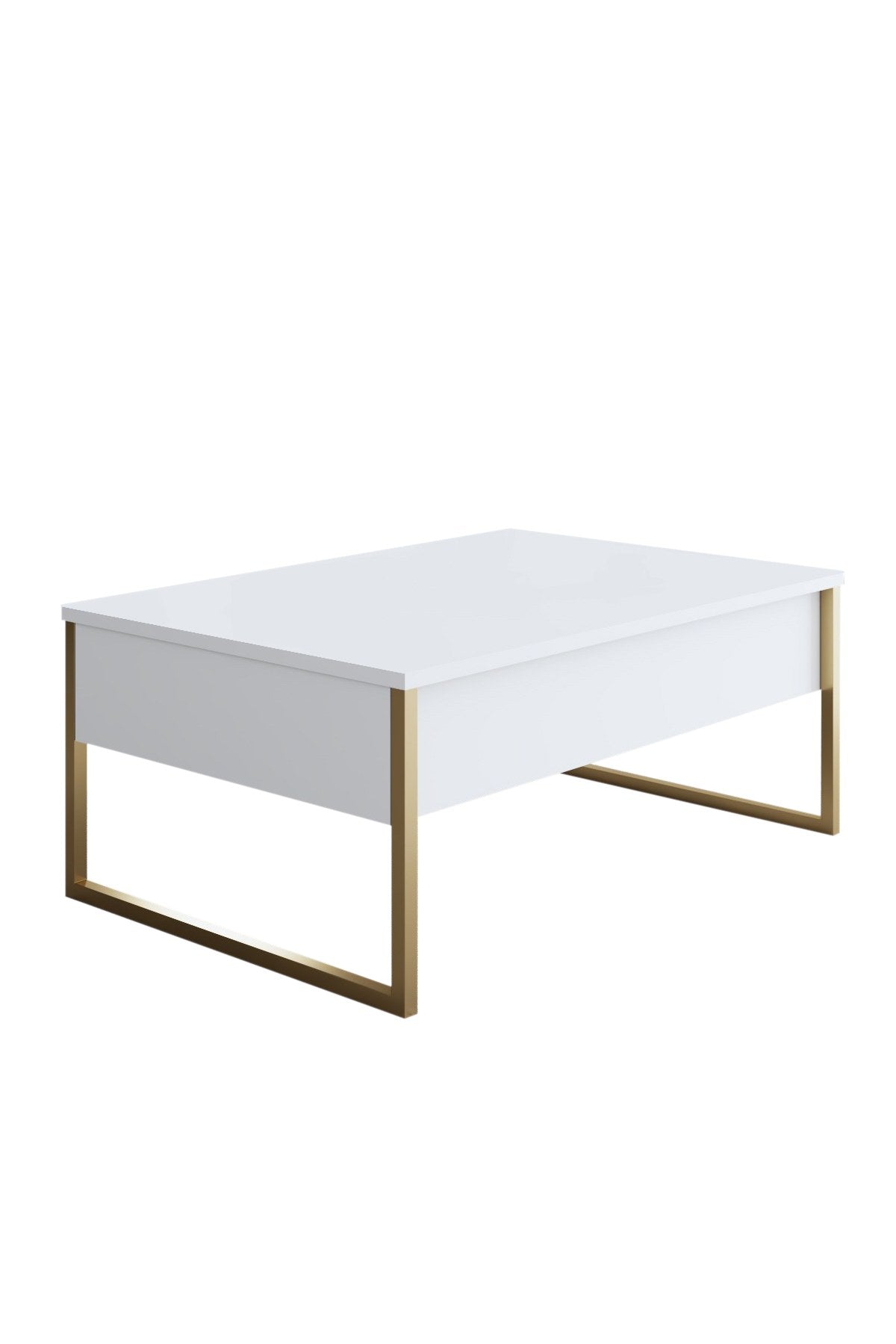 Meubelset Wit Luxe - Salontafel + TV Meubel + Dressoir - Gouden Frame