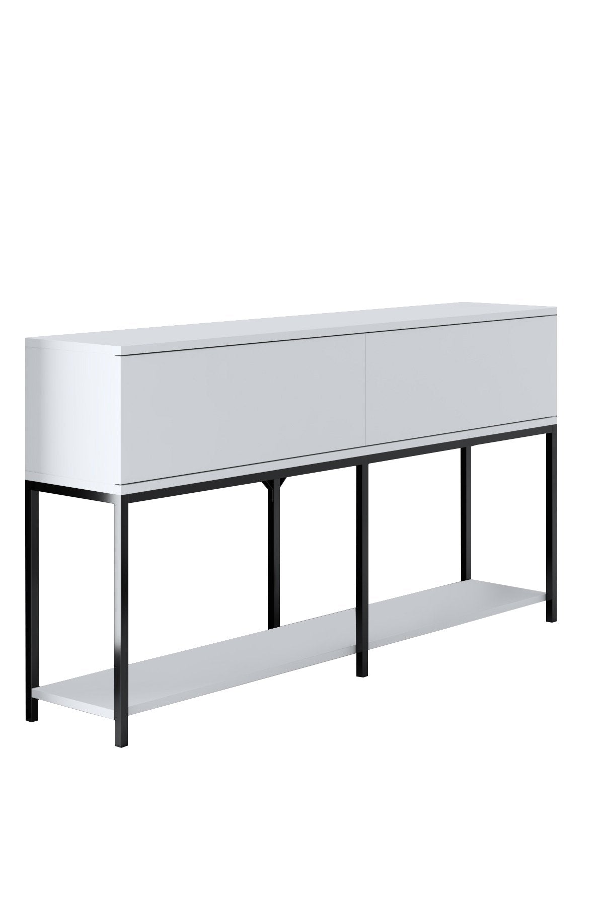 Meubelset Wit Lord - Salontafel + TV Meubel + Dressoir - Zwart Frame