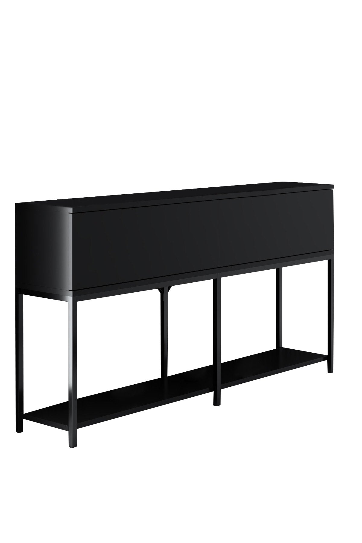 Modern Dressoir Zwart Lord 150x30x80 - Twee Vakken