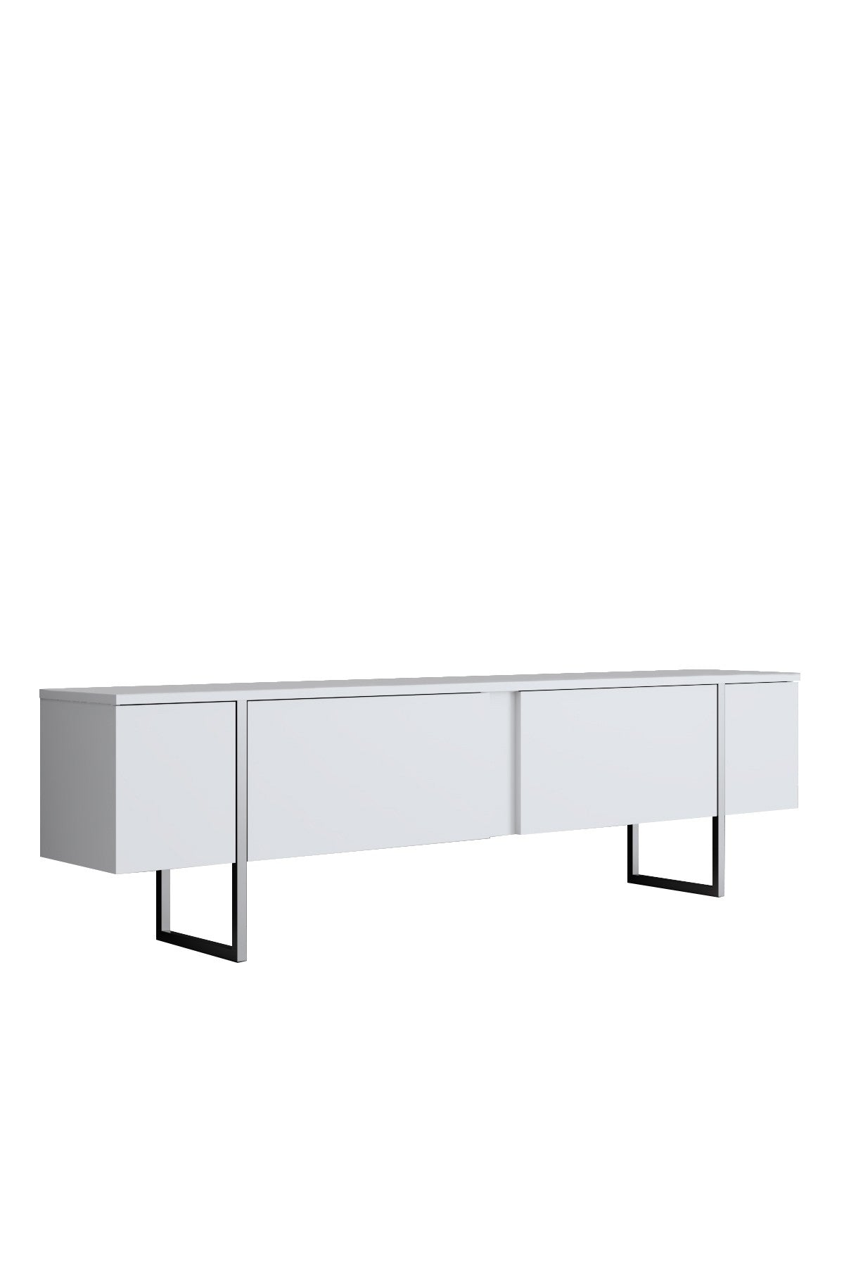 Meubelset Wit Luxe - Salontafel + TV Meubel + Dressoir Luxe - Zilver Frame
