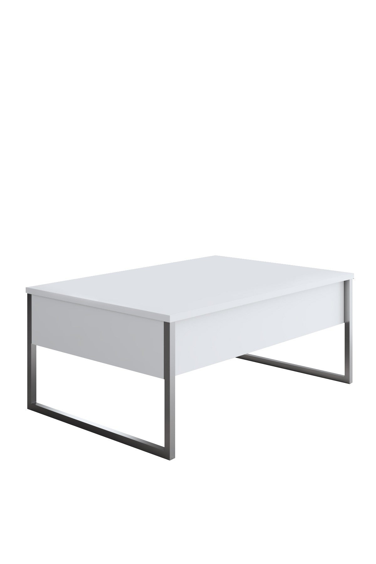 Meubelset Wit Luxe - Salontafel + TV Meubel + Dressoir Luxe - Zilver Frame