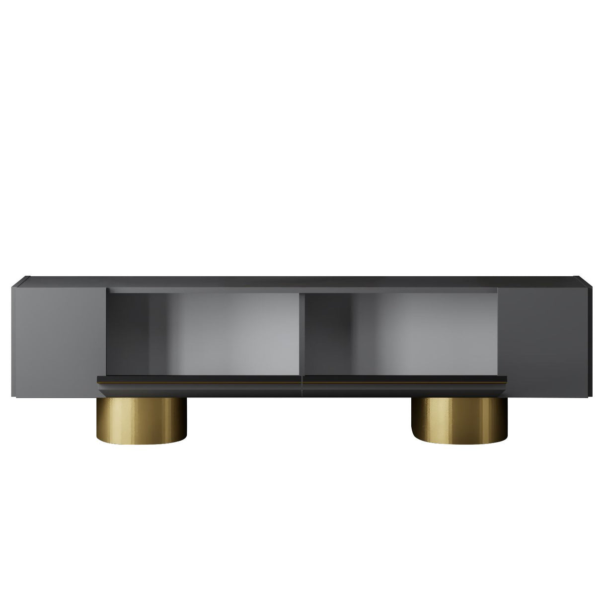 TV Meubel Antraciet Bohem 180x50x30 - Gouden Frame