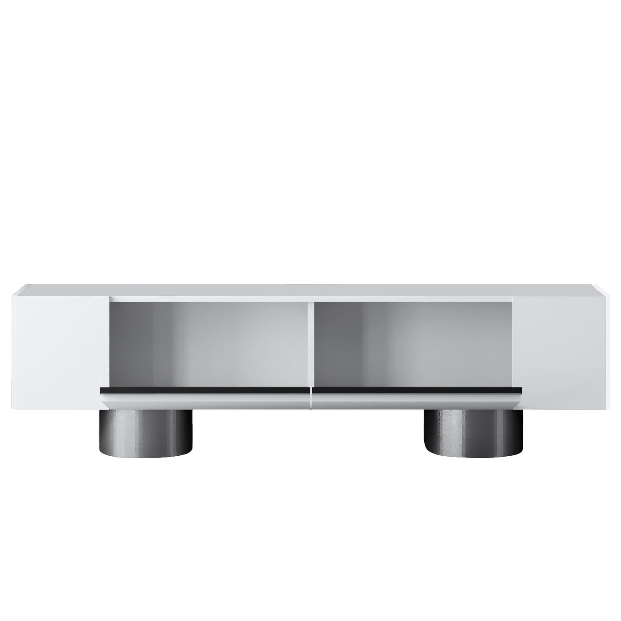 TV Meubel Wit Bohem 180x50x30 - Zilver Frame