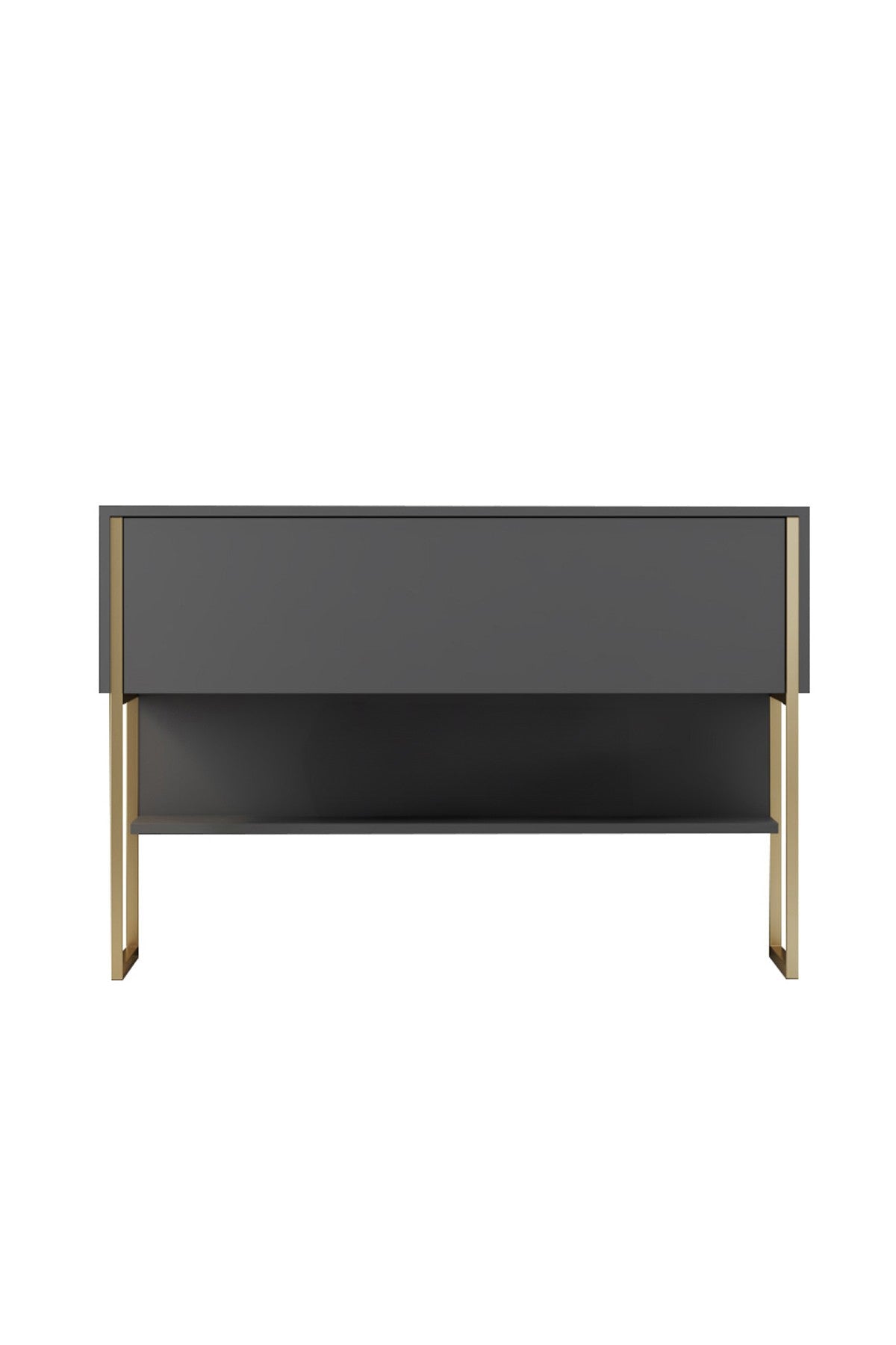 Modern Dressoir Antraciet Luxe 120x80x30 - Gouden Frame - Eén Vak