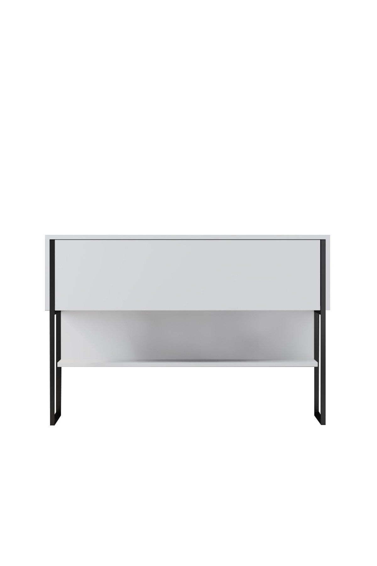 Modern Dressoir Wit Luxe 120x80x30 - Zwart Frame - Eén Vak