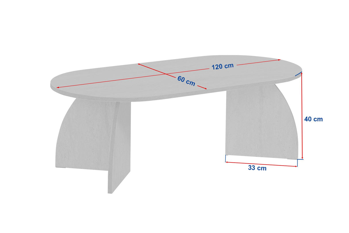 Melina salontafel ovaal walnoot 120 cm Gemelamineerd houtcomposiet