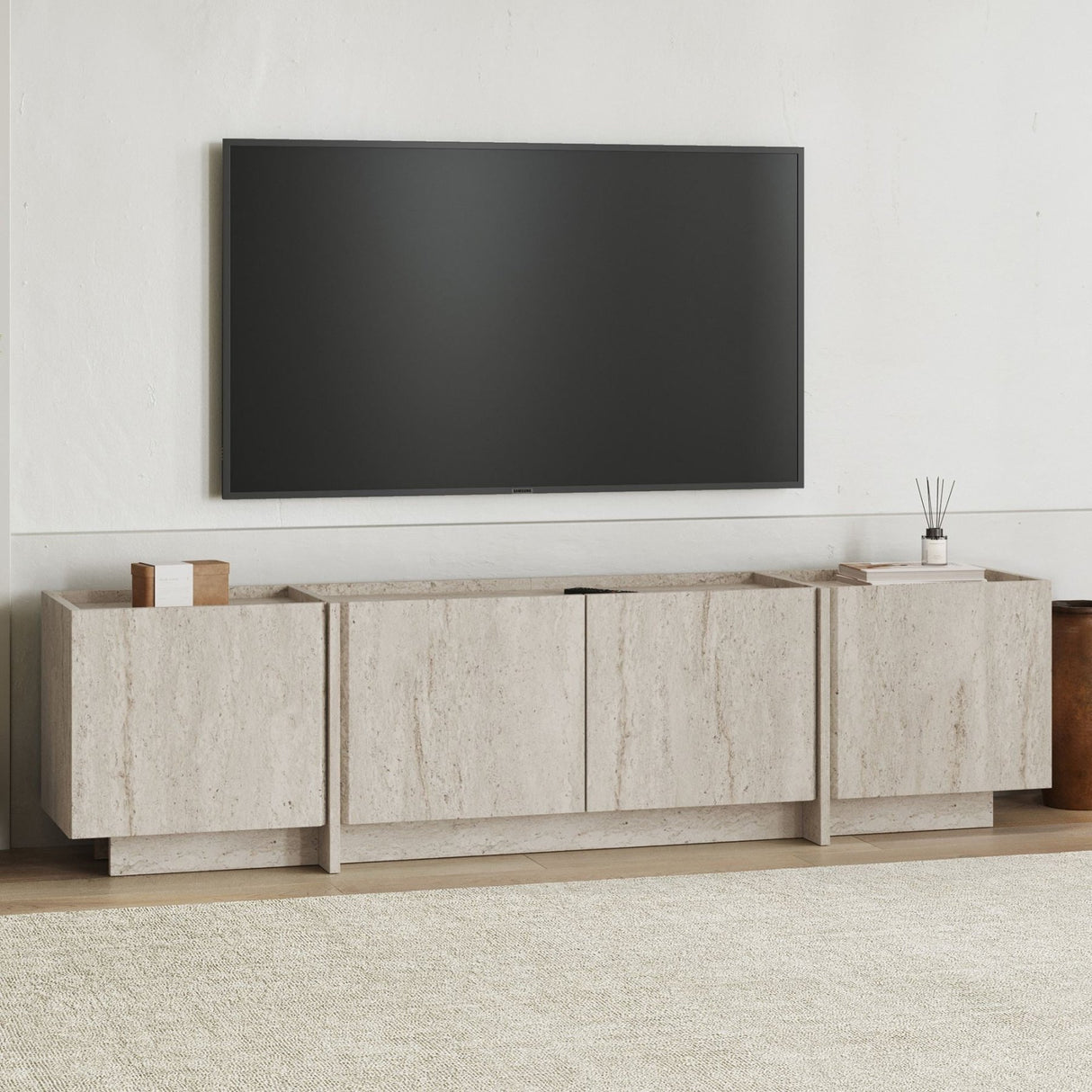 Lowen tv-meubel travertine 180 cm Gemelamineerd hout