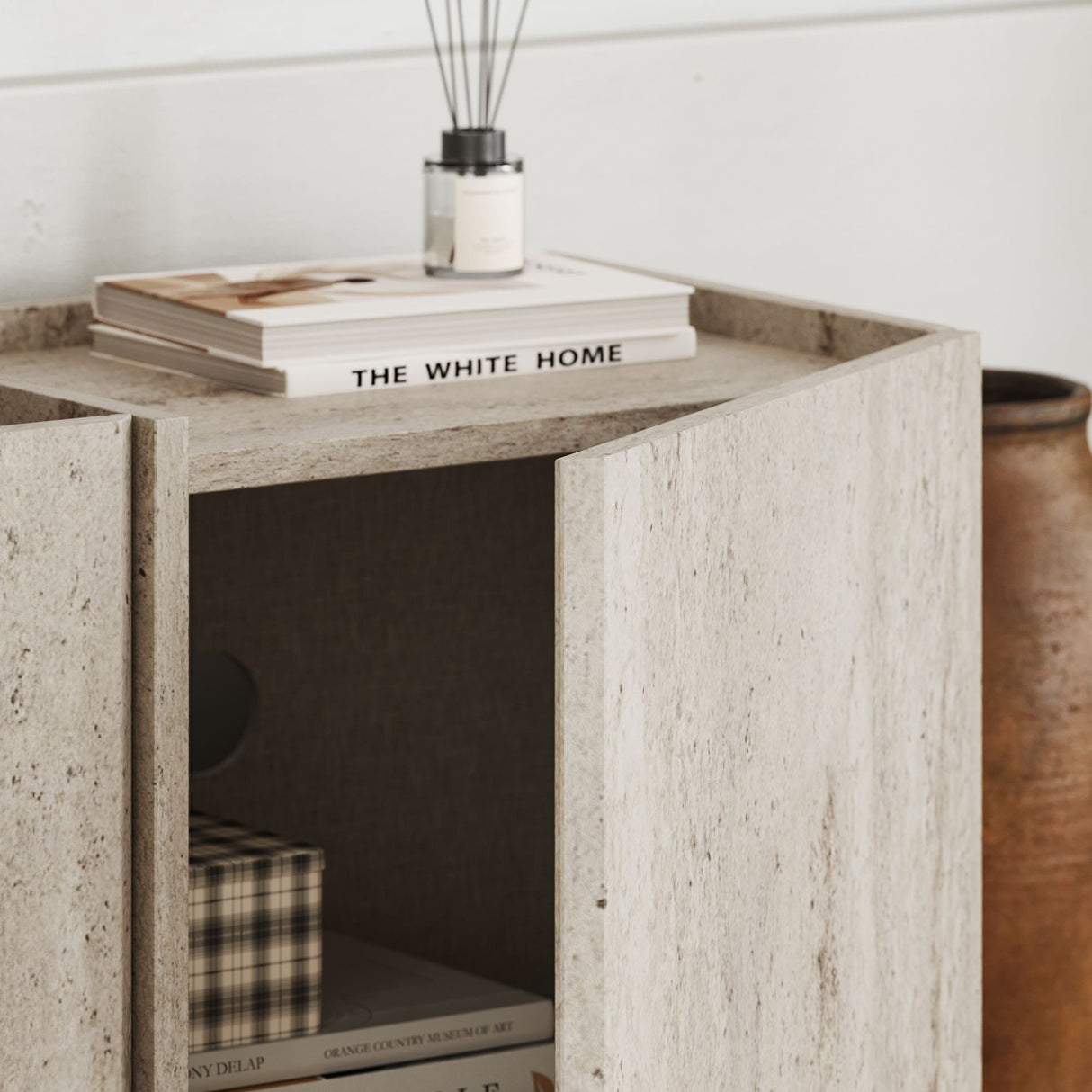 Lowen tv-meubel travertine 180 cm Gemelamineerd hout