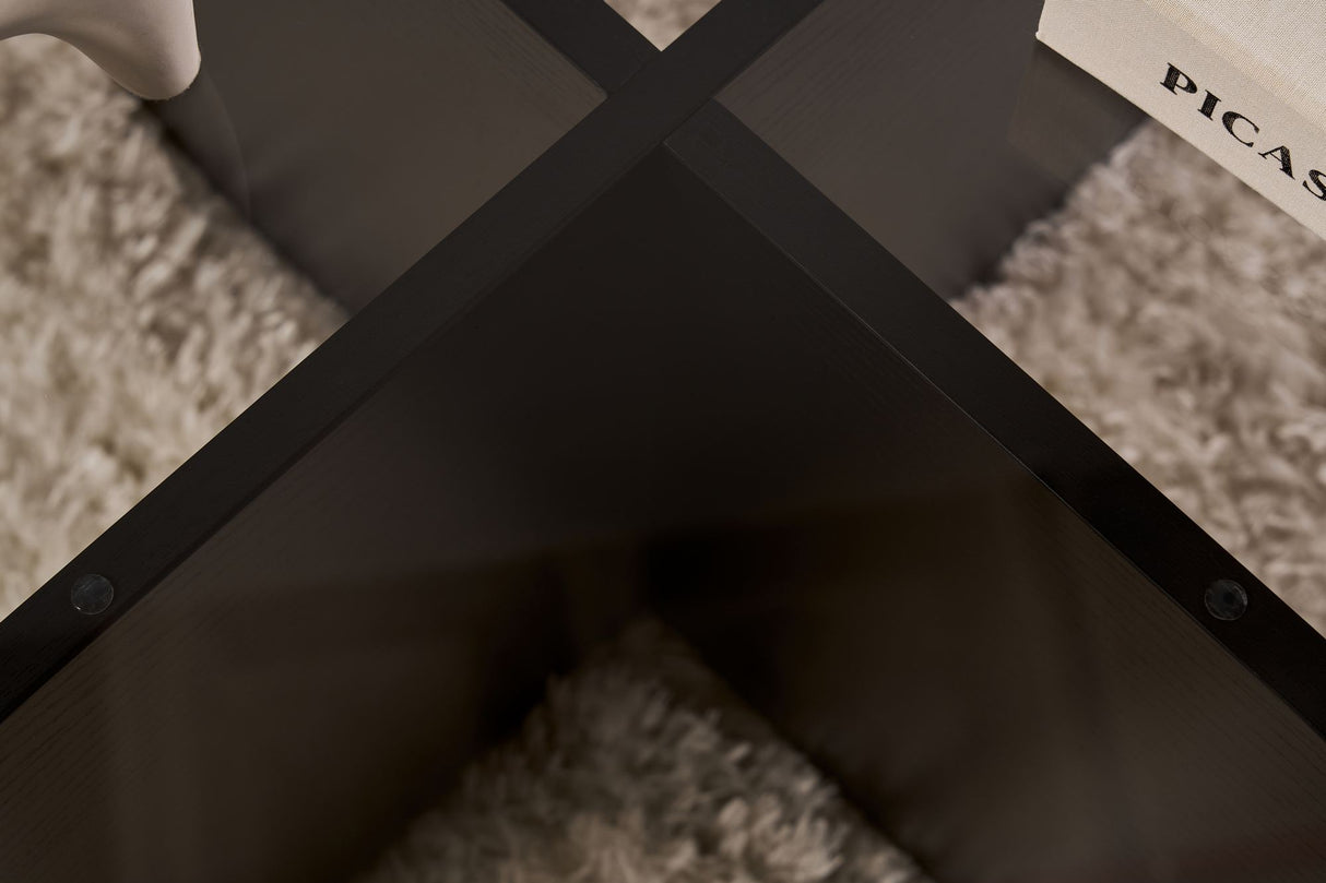 Salontafel Aris Rond 75 cm Getint Glas - Zwart Onderstel