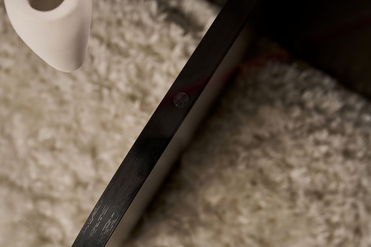 Salontafel Aris Rond 75 cm Getint Glas - Zwart Onderstel