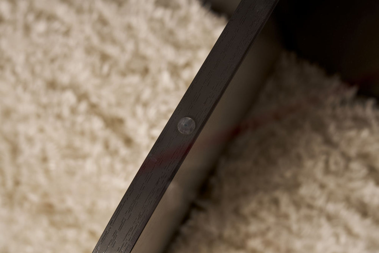 Ronde salontafel Aris zwart melamine en transparant glas 75 cm