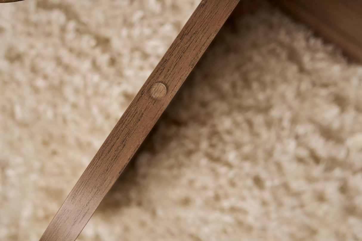 Ronde salontafel Aris walnoot melamine en transparant glas 75 cm