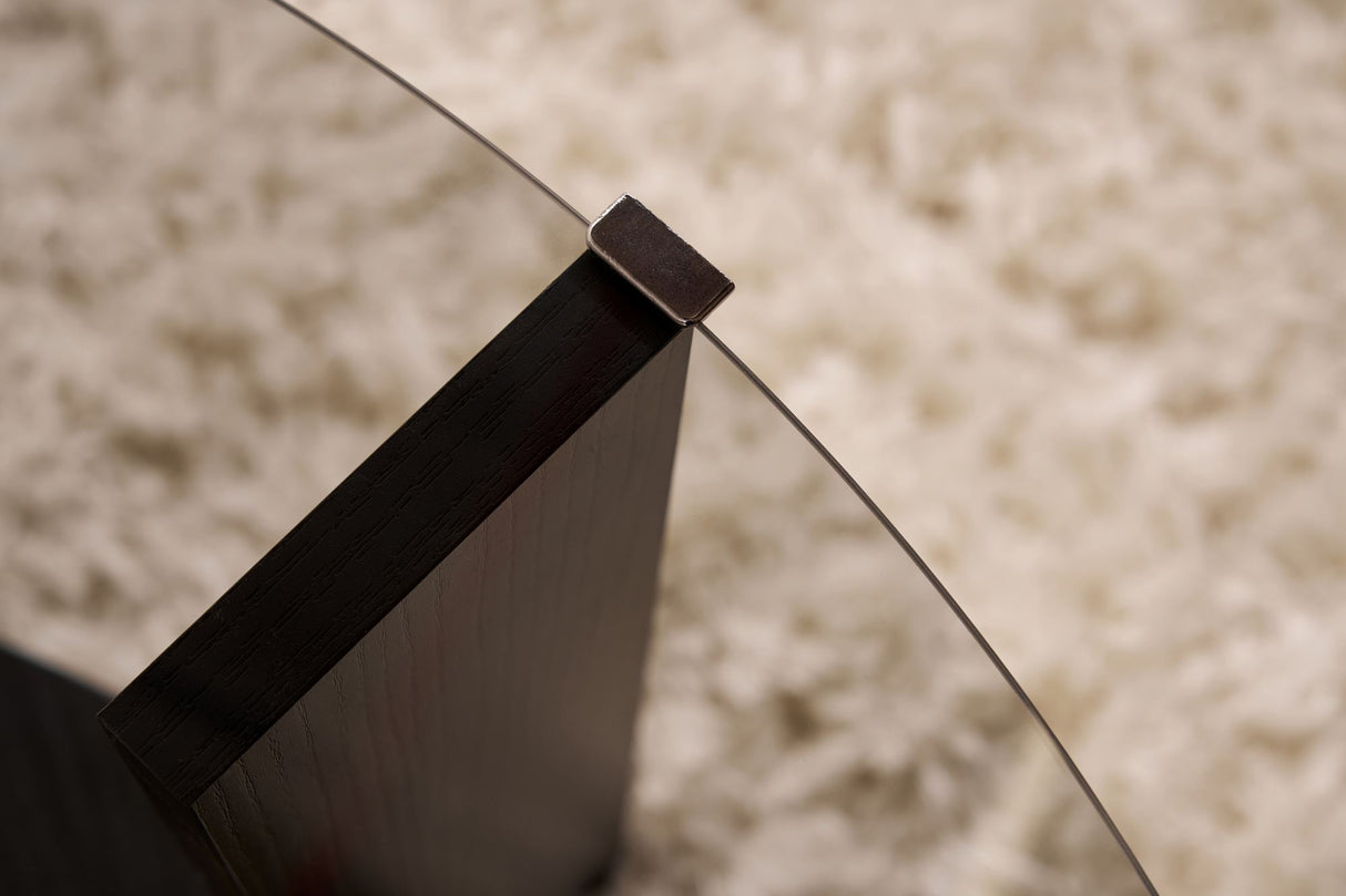 Ronde salontafel Cairo zwart melamine rookglas Ø75 cm