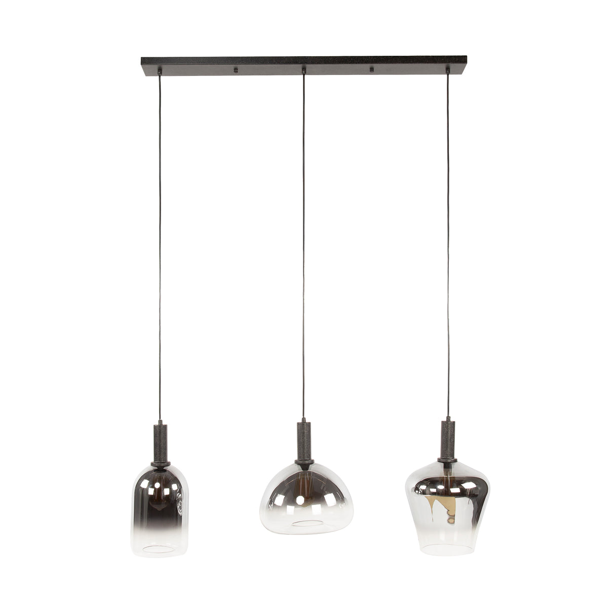Hanglamp Nexus 3-lichts Zwart Metaal 105 cm