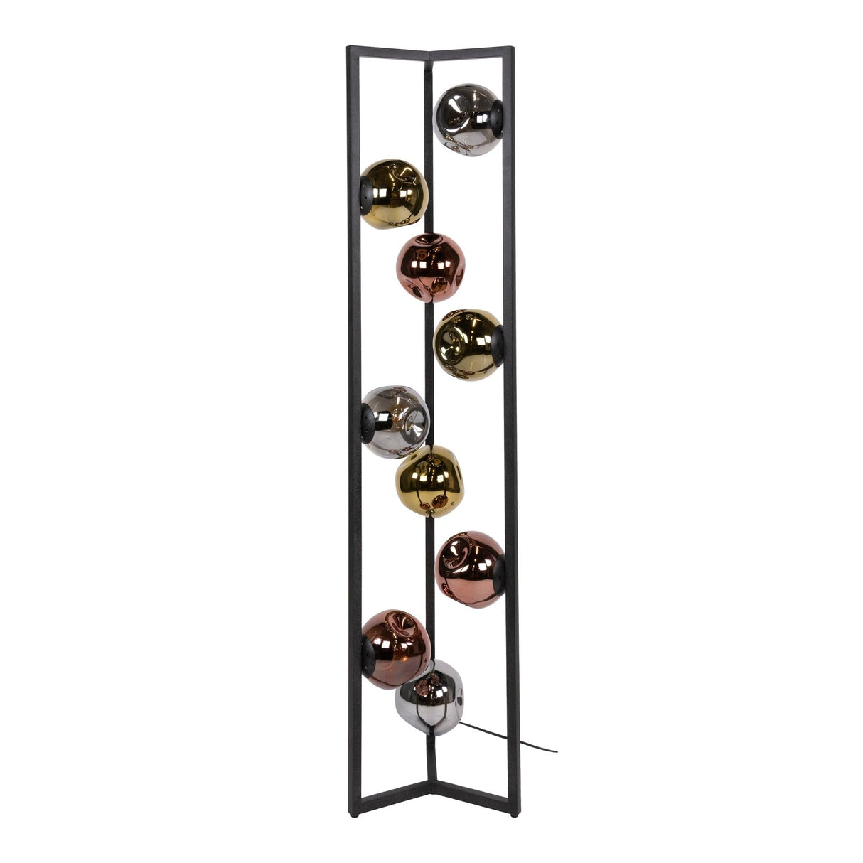 Industriële Vloerlamp Ada 9-lichts Gekleurd Glas Hoek