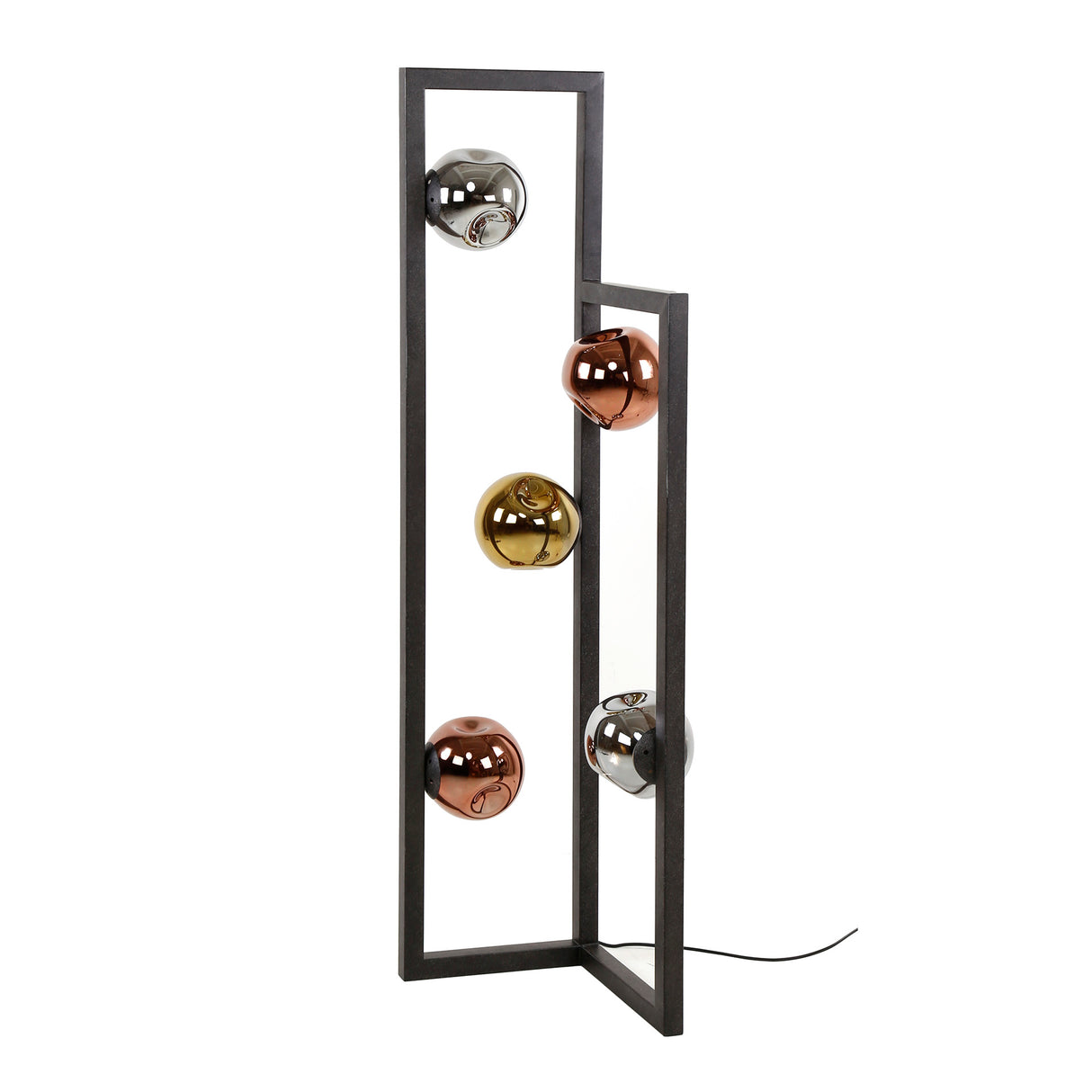 Industriële Vloerlamp Ada 5-lichts Gekleurd Glas Hoek