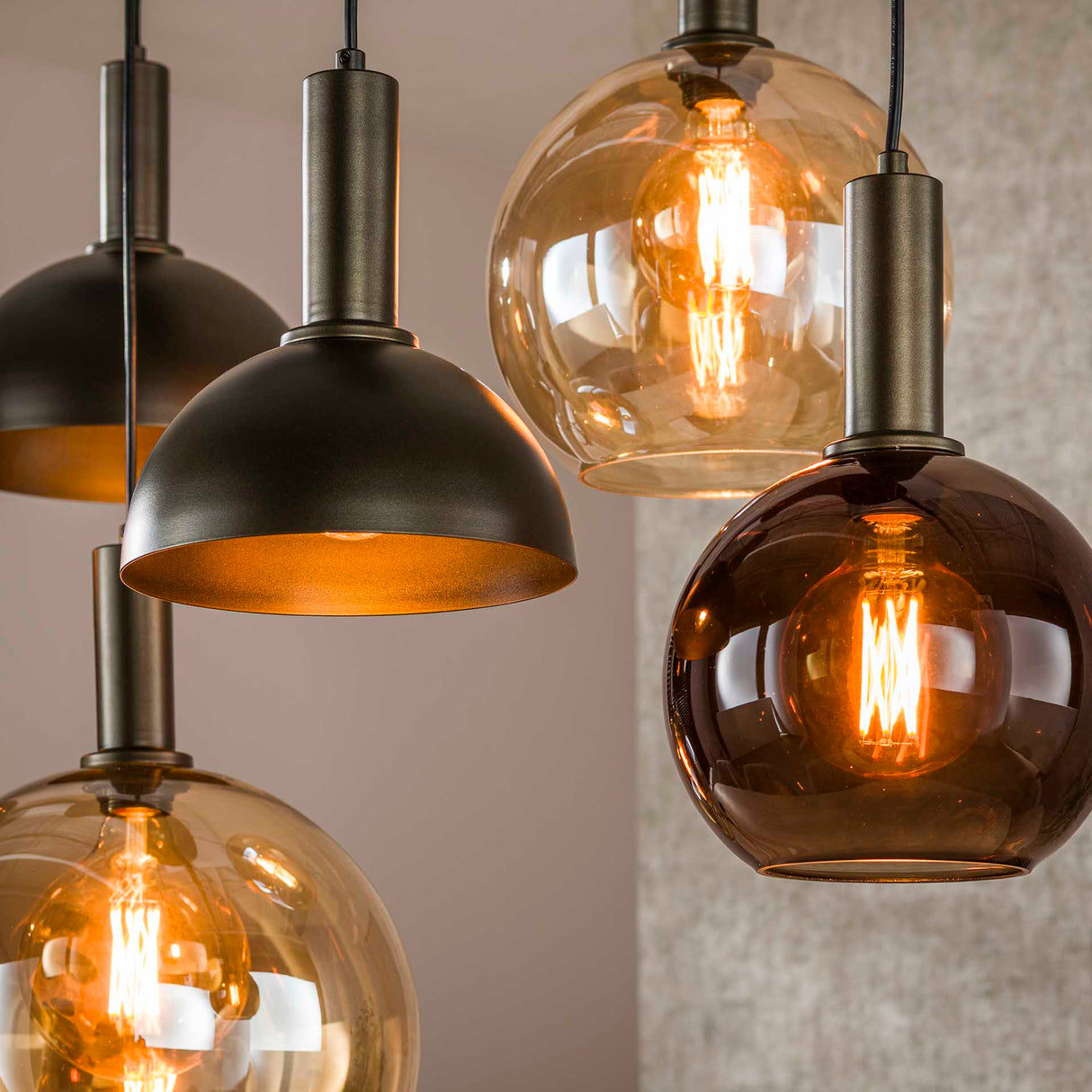 Cluster Hanglamp Sienna 7-lichts Bruin